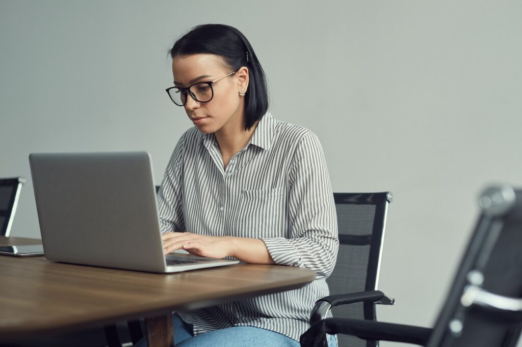 businesswoman on computer at work